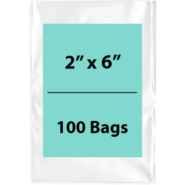 2X6 inches Clear Flat Poly Bags 3 Mil Open Top (LDPE)